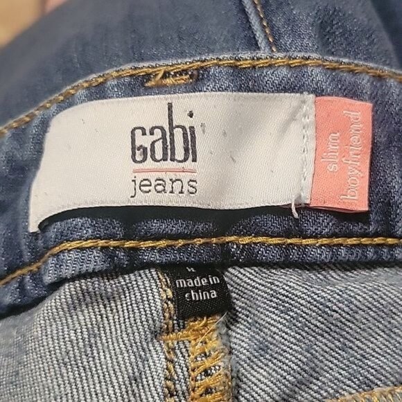 Cabi Jeans Slim Boyfriend Fit Distressed Denim Womens 8 Blue luxury designer - Picture 5 of 7
